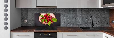 Kitchen splashback Cherries in the hands