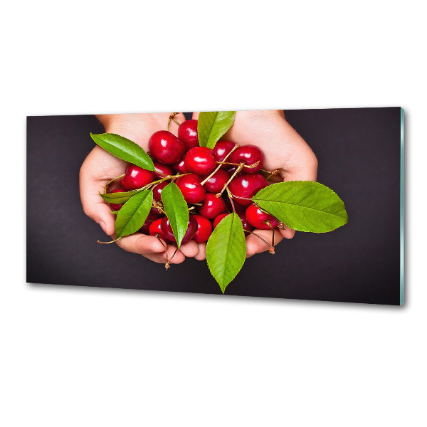 Kitchen splashback Cherries in the hands