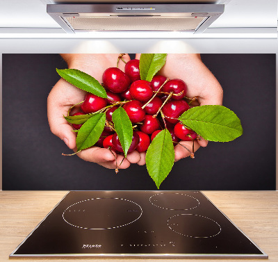 Kitchen splashback Cherries in the hands