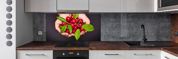 Kitchen splashback Cherries in the hands