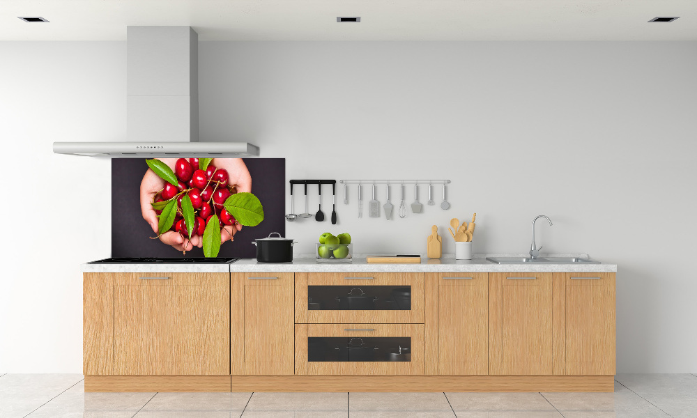 Kitchen splashback Cherries in the hands