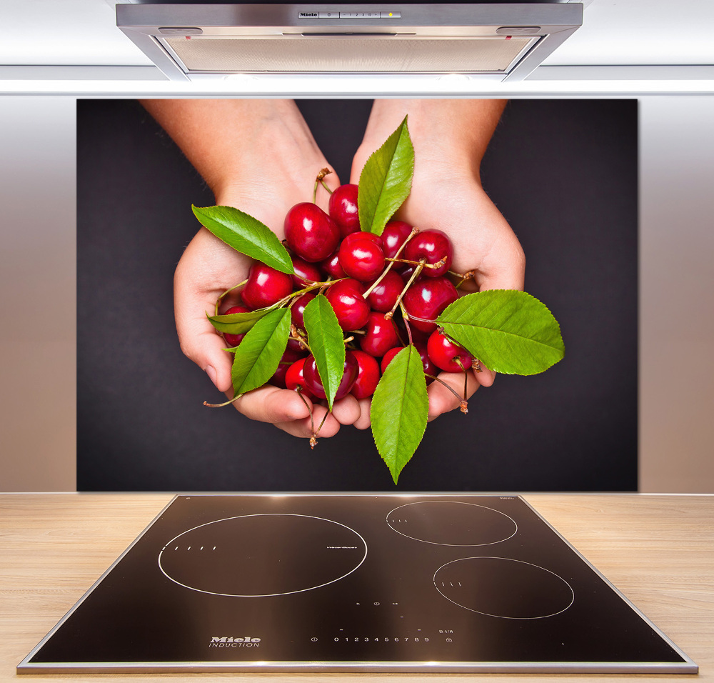 Kitchen splashback Cherries in the hands