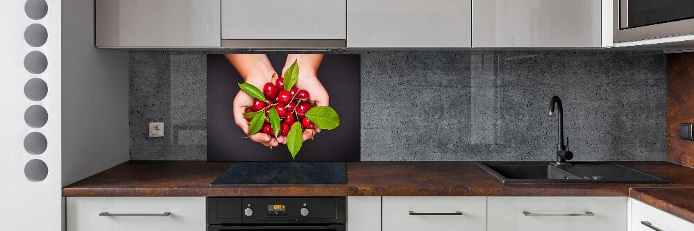 Kitchen splashback Cherries in the hands