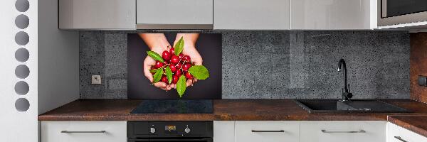 Kitchen splashback Cherries in the hands