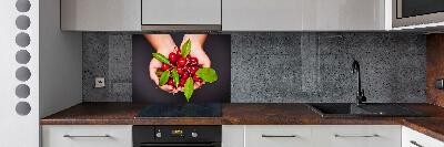 Kitchen splashback Cherries in the hands