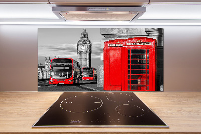 Cooker splashback Red buses