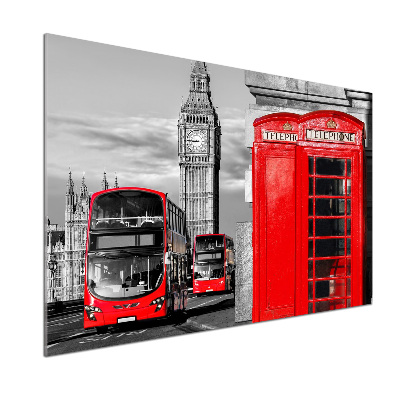 Cooker splashback Red buses