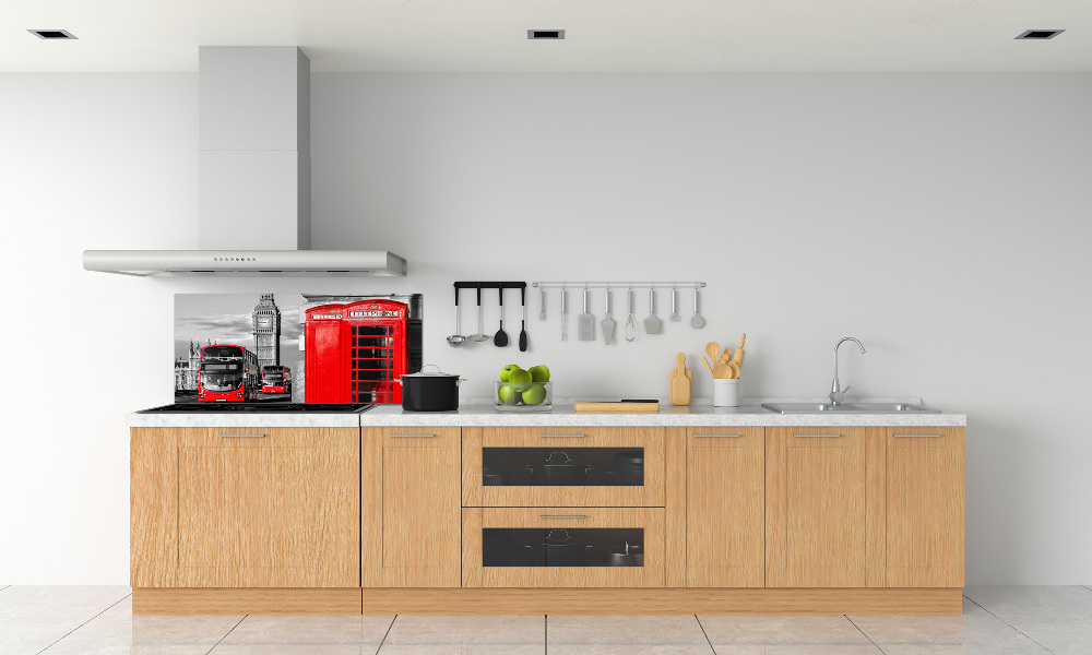 Cooker splashback Red buses