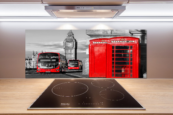 Cooker splashback Red buses