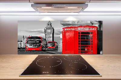 Cooker splashback Red buses