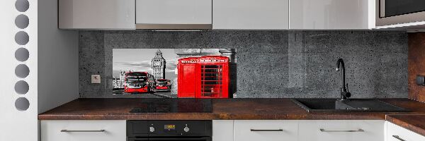 Cooker splashback Red buses