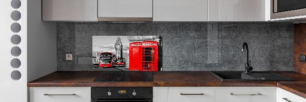 Cooker splashback Red buses