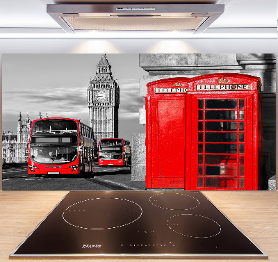 Cooker splashback Red buses