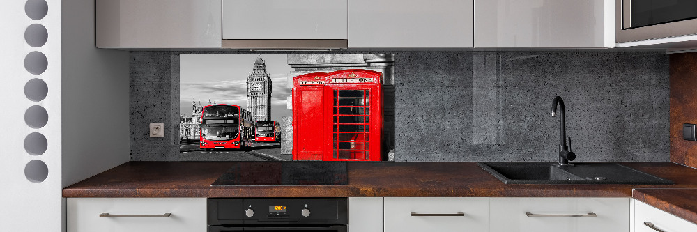 Cooker splashback Red buses