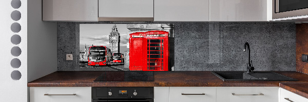 Cooker splashback Red buses