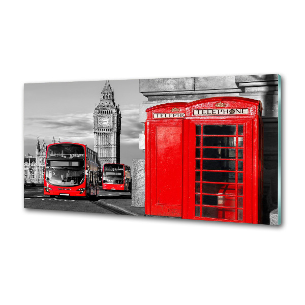 Cooker splashback Red buses