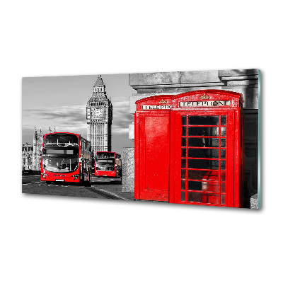 Cooker splashback Red buses