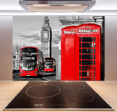 Cooker splashback Red buses