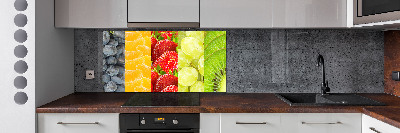 Glass splashback Colorful fruit