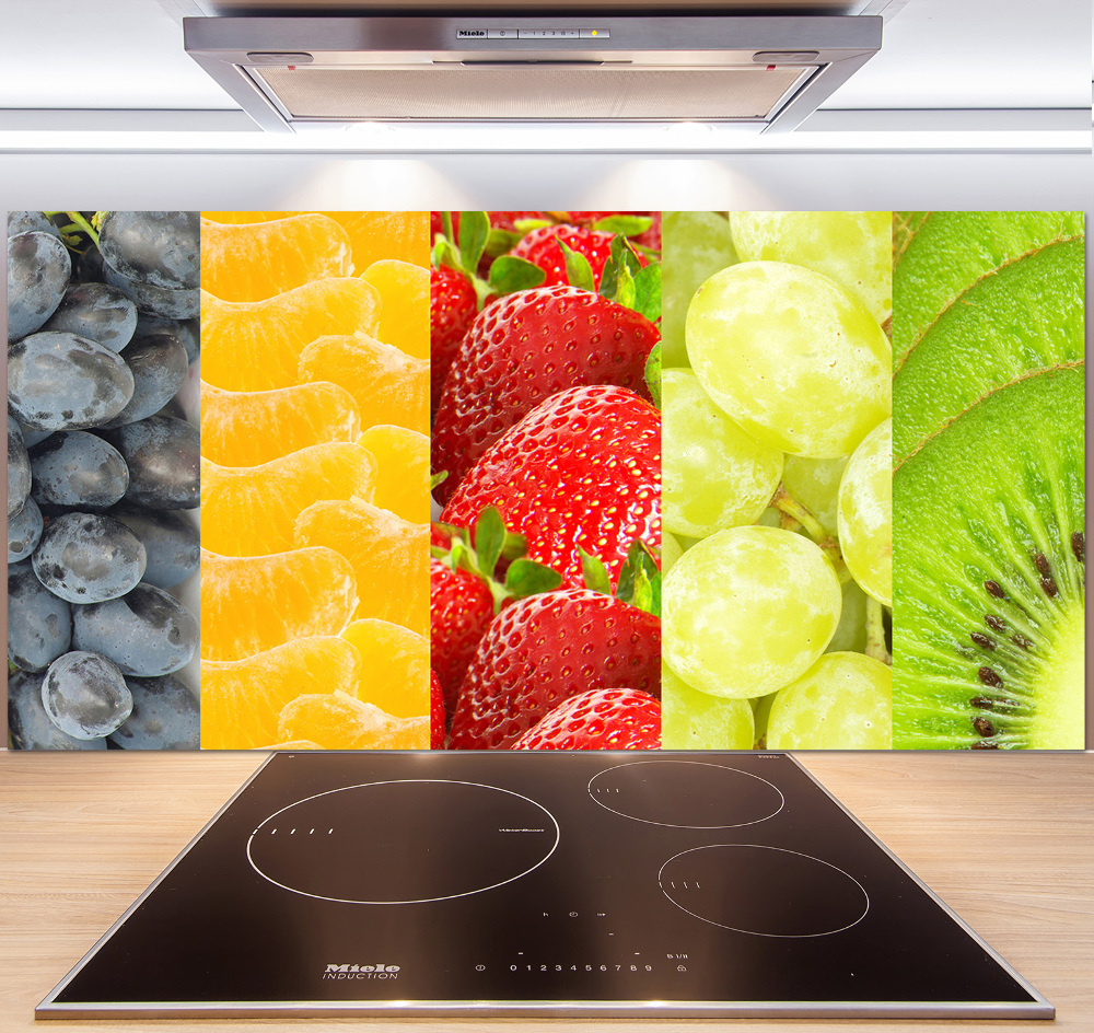 Glass splashback Colorful fruit