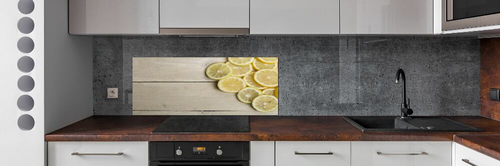 Cooker splashback Lemons wood