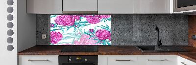 Cooker splashback Pink peonies