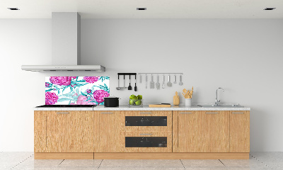 Cooker splashback Pink peonies