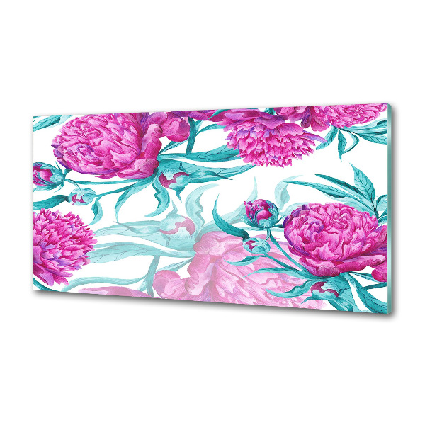 Cooker splashback Pink peonies