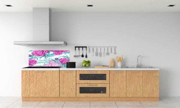 Cooker splashback Pink peonies