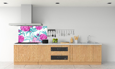 Cooker splashback Pink peonies