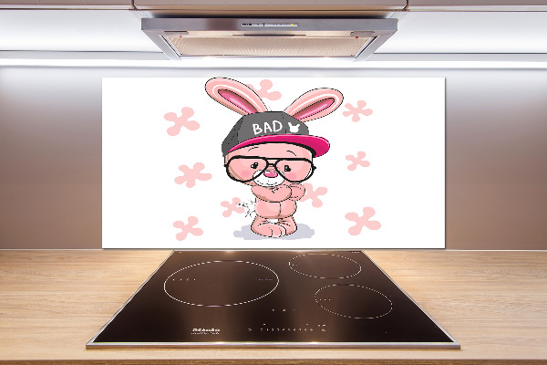 Kitchen splashback Rabbit in a hat