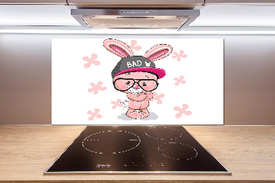 Kitchen splashback Rabbit in a hat