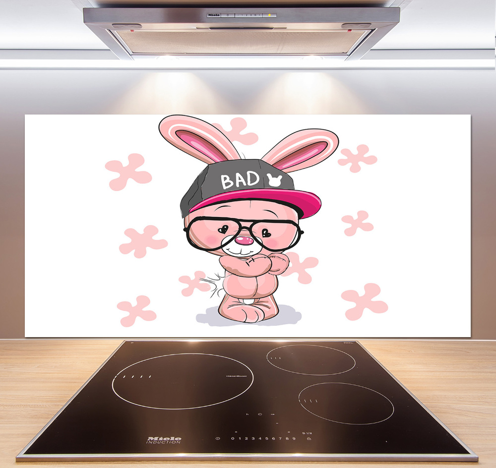 Kitchen splashback Rabbit in a hat