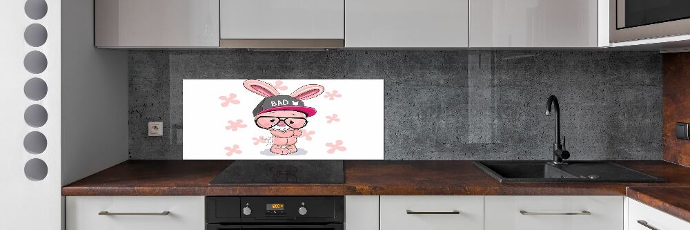 Kitchen splashback Rabbit in a hat