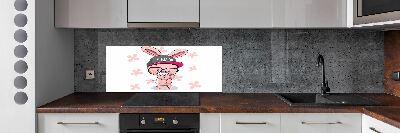 Kitchen splashback Rabbit in a hat