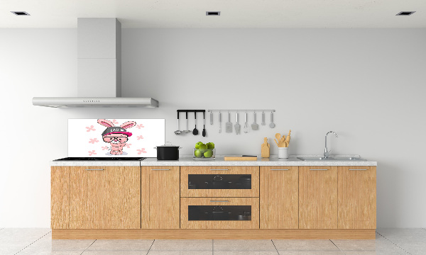 Kitchen splashback Rabbit in a hat