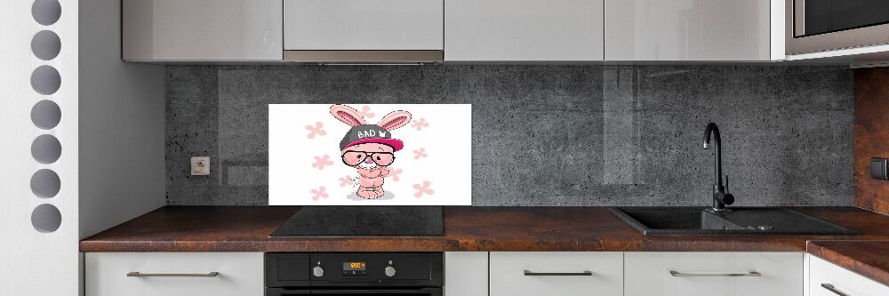 Kitchen splashback Rabbit in a hat