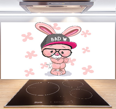 Kitchen splashback Rabbit in a hat