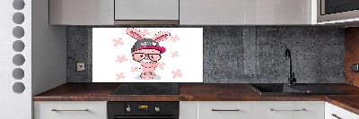 Kitchen splashback Rabbit in a hat