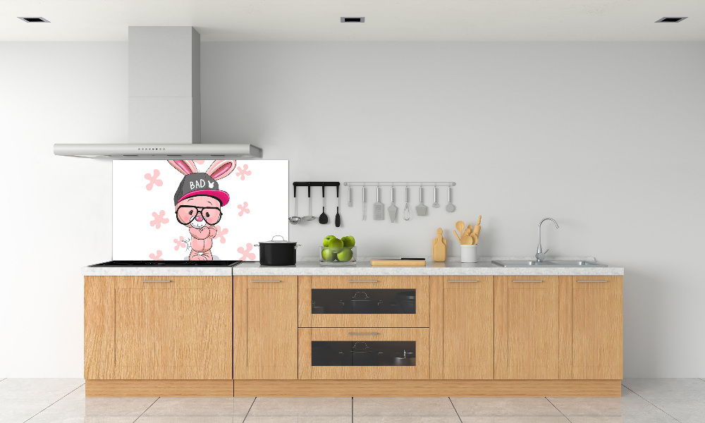 Kitchen splashback Rabbit in a hat