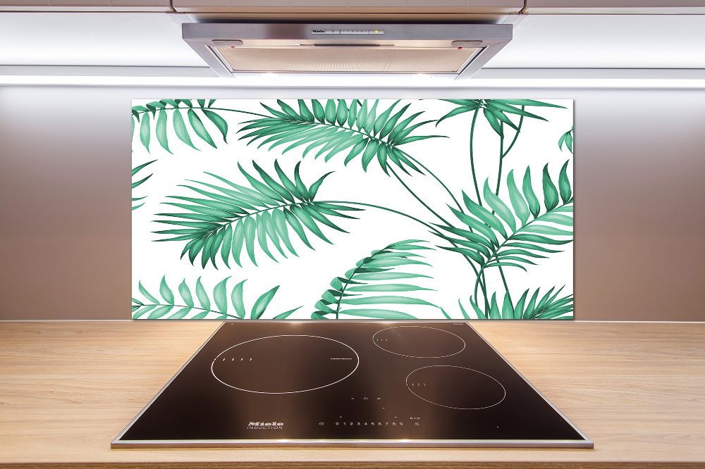 Cooker splashback Tropical leaves