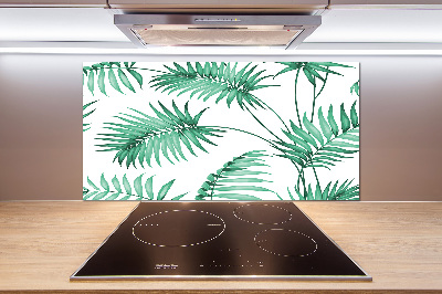 Cooker splashback Tropical leaves