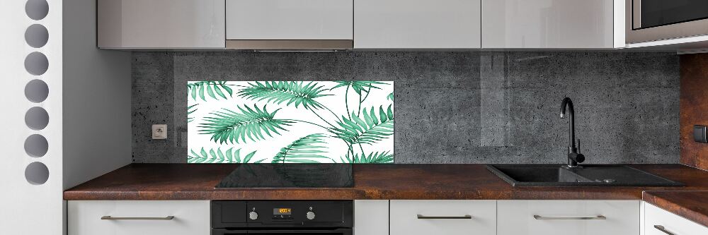 Cooker splashback Tropical leaves