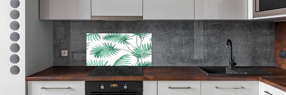 Cooker splashback Tropical leaves