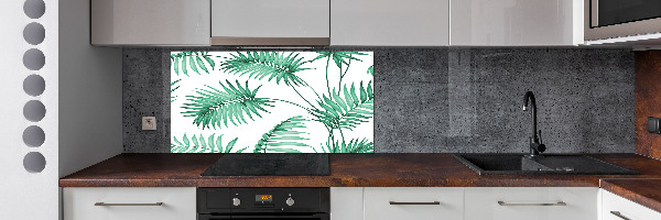 Cooker splashback Tropical leaves