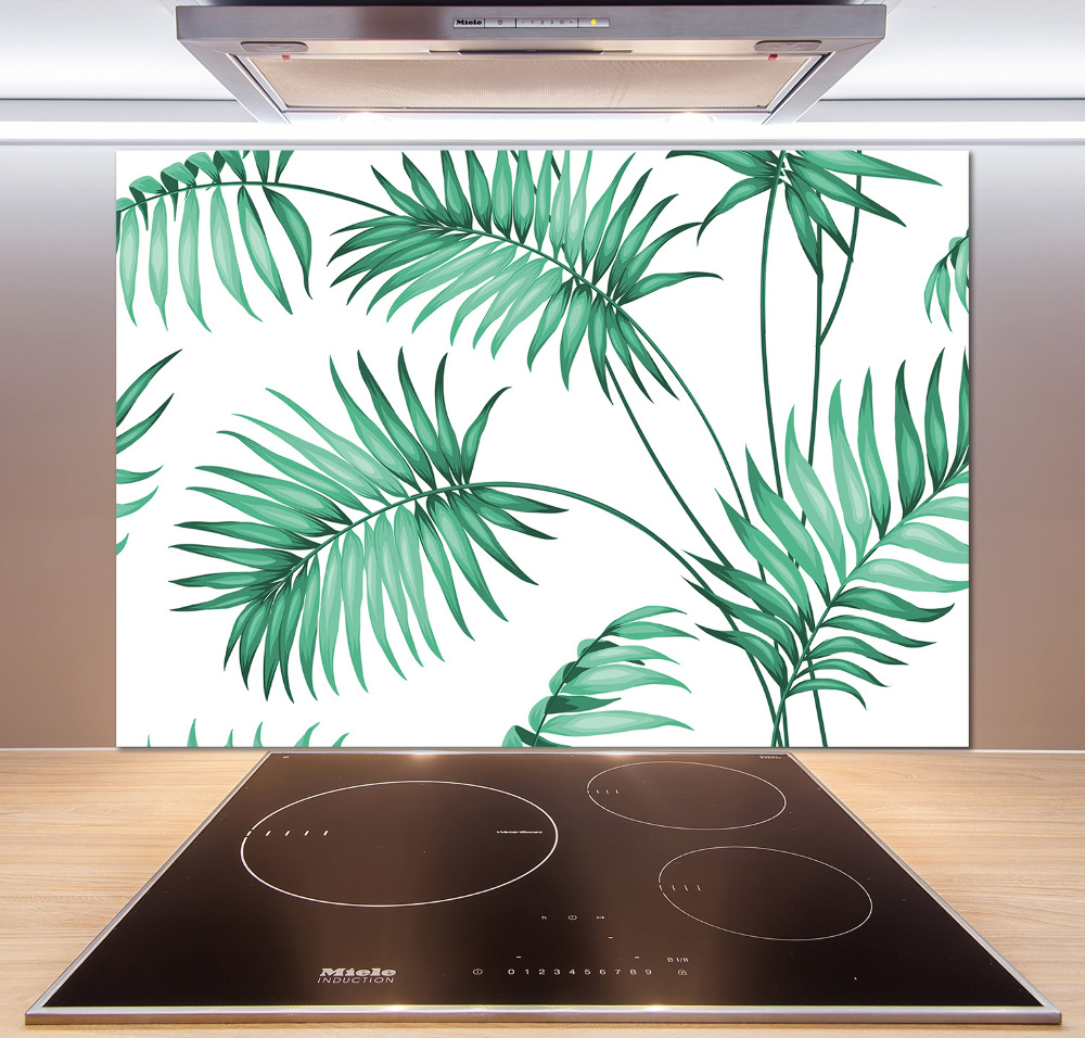 Cooker splashback Tropical leaves