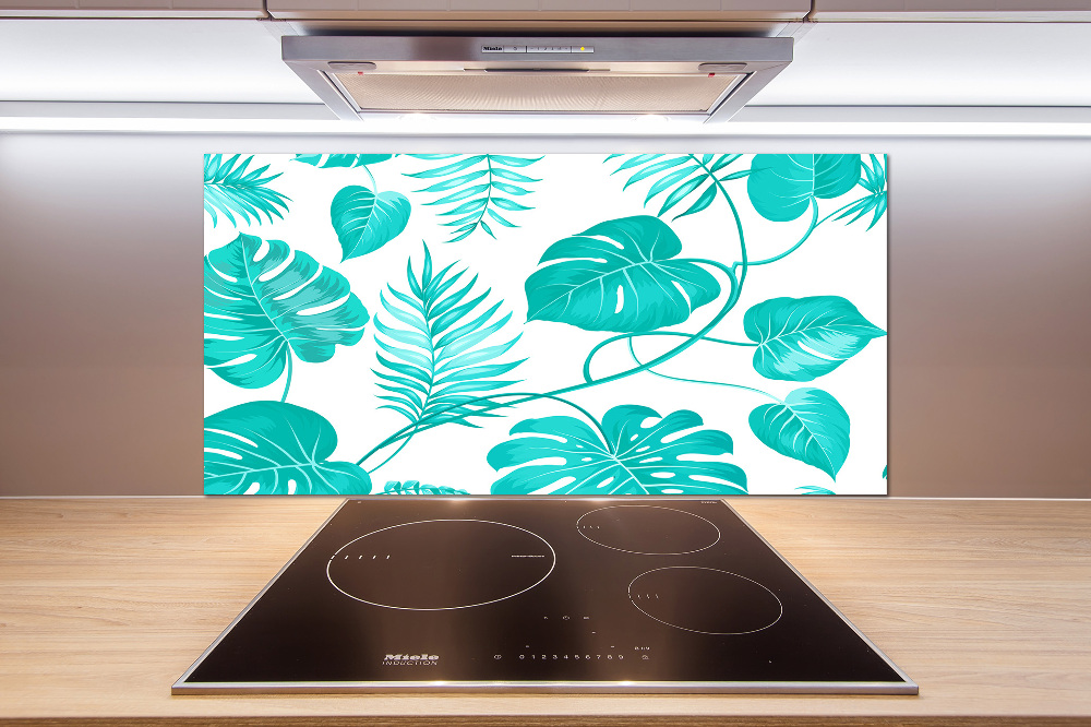 Cooker splashback Tropical leaves