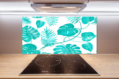 Cooker splashback Tropical leaves