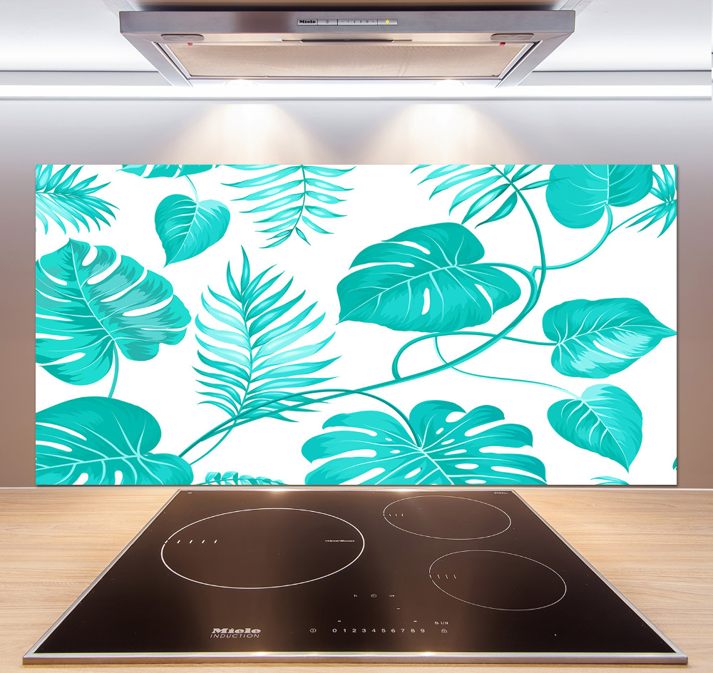 Cooker splashback Tropical leaves