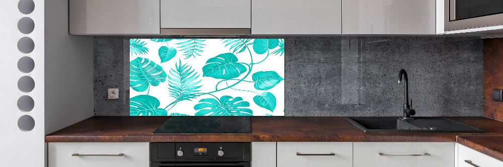 Cooker splashback Tropical leaves